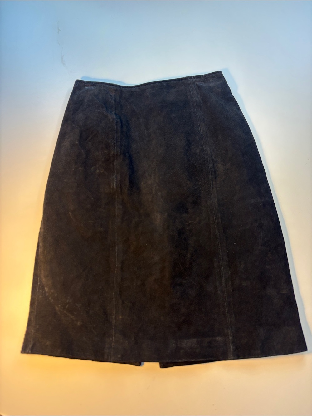 Wilson Black Suede A-Line Skirt -530sku